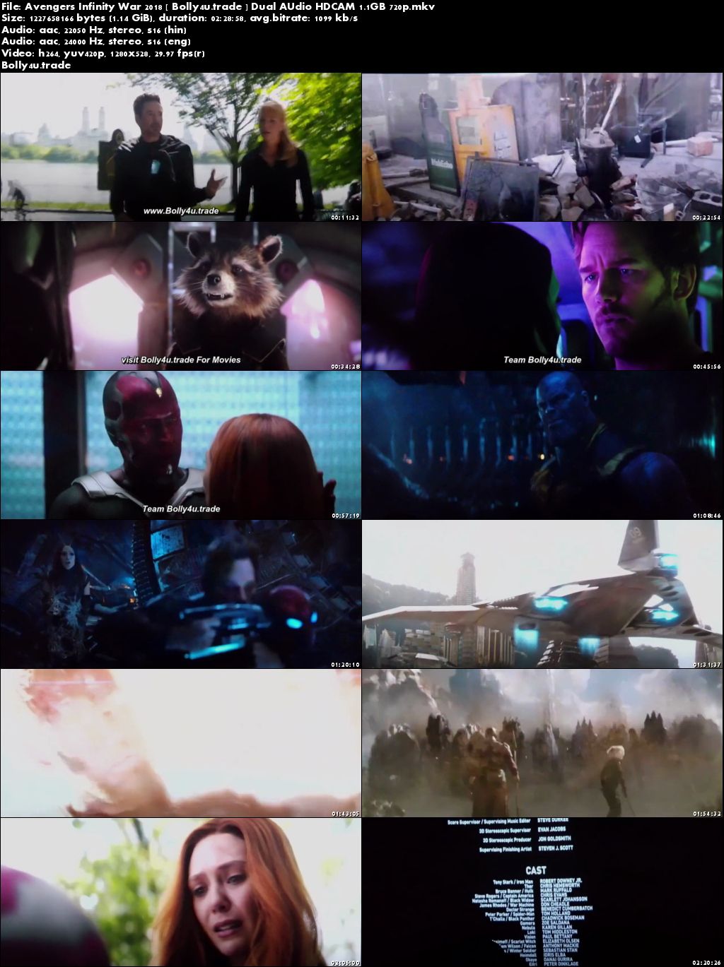 Avengers Infinity War 2018 New HDCAM Hindi Dual Audio Full Movie 720p Download