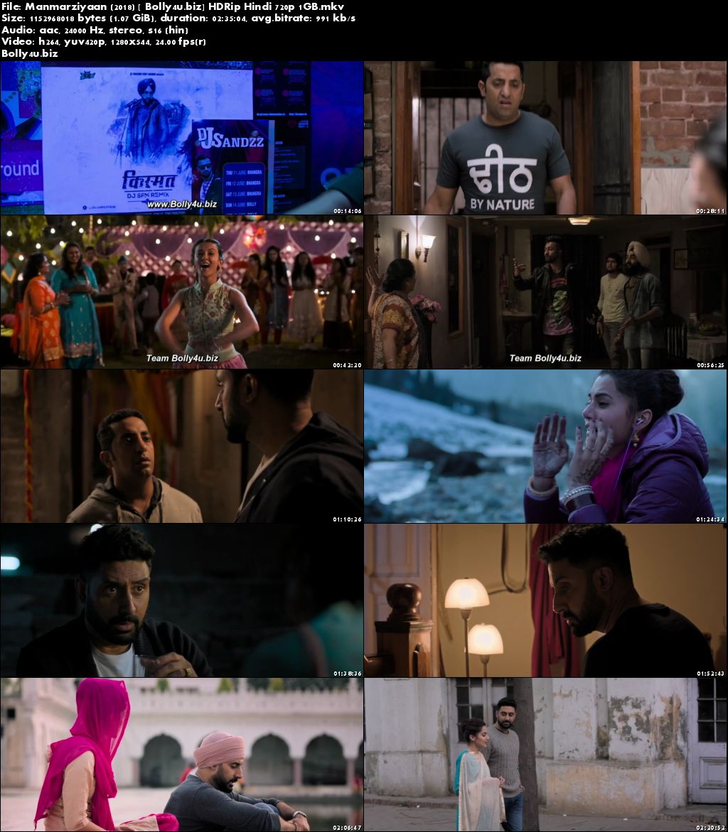 Manmarziyaan 2018 HDRip 1GB Full Hindi Movie Download 720p