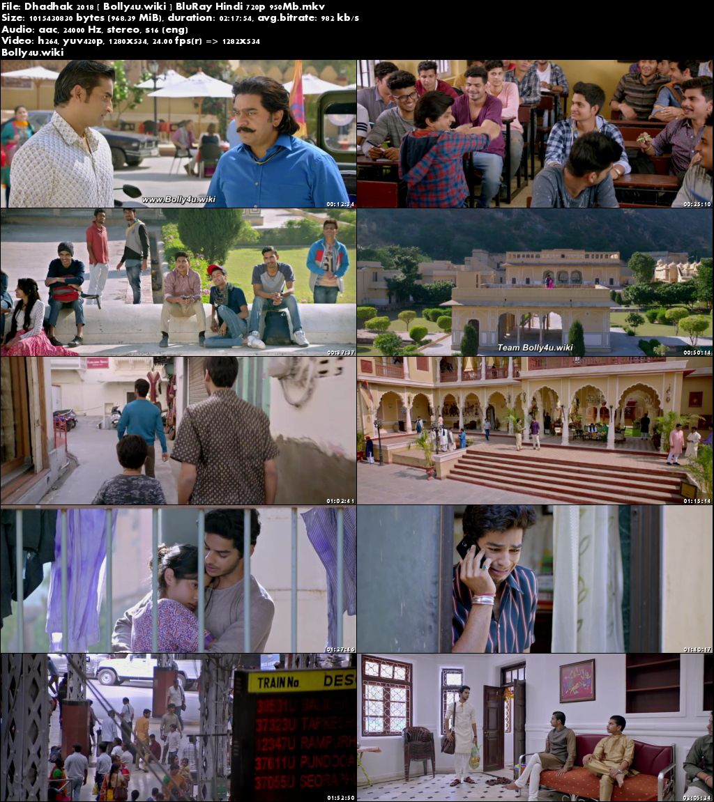 Dhadak 2018 BluRay 950Mb Full Hindi Movie Download 720p