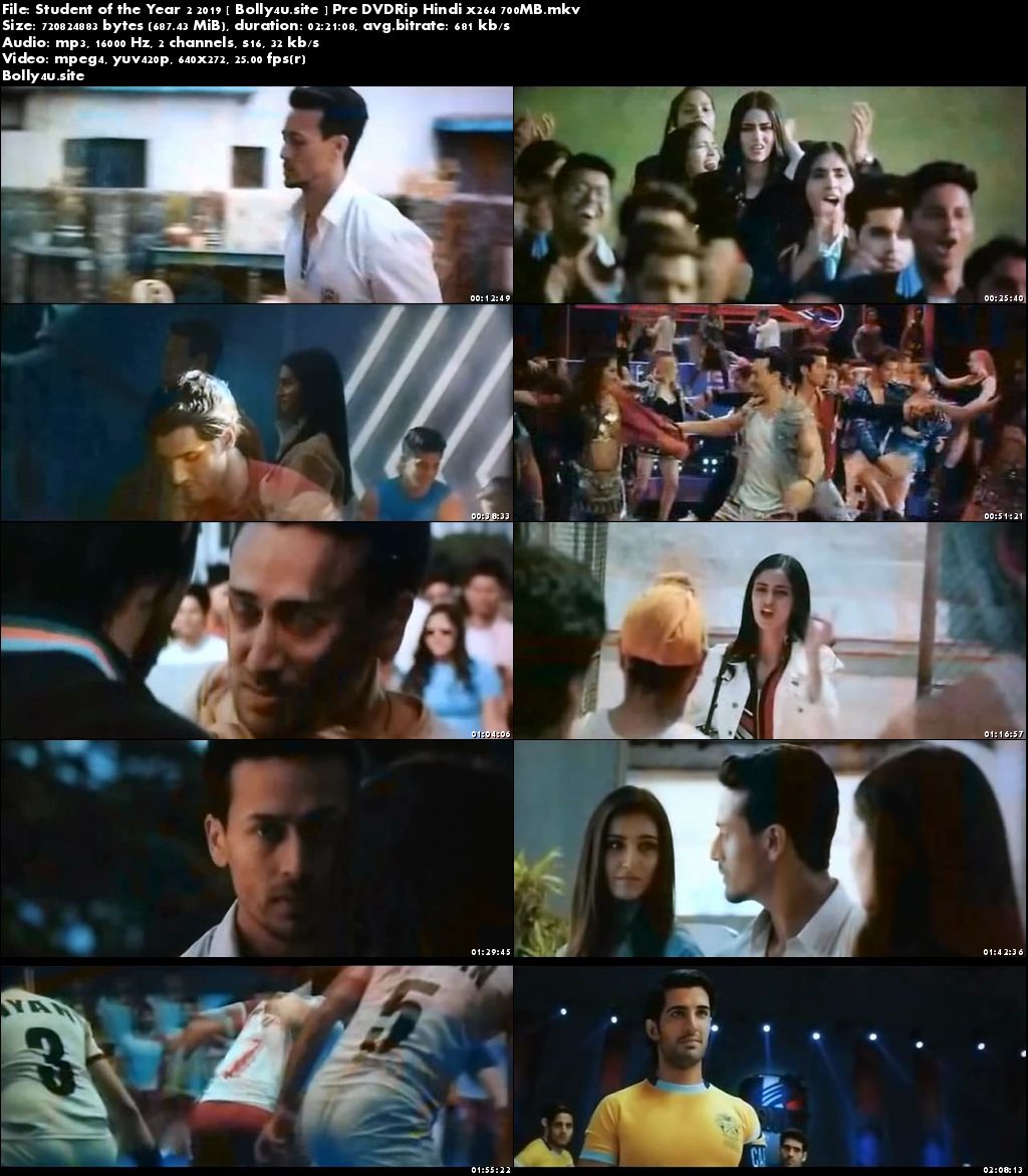 Student of the Year 2 2019 Pre DVDRip 400MB Hindi 480p Download