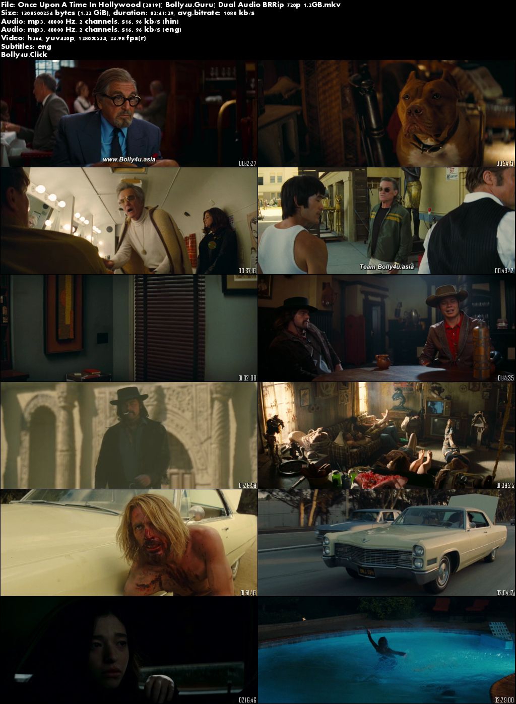 Once Upon A Time In Hollywood 2019 BRRip 500MB Hindi Dual Audio ORG 480p Download