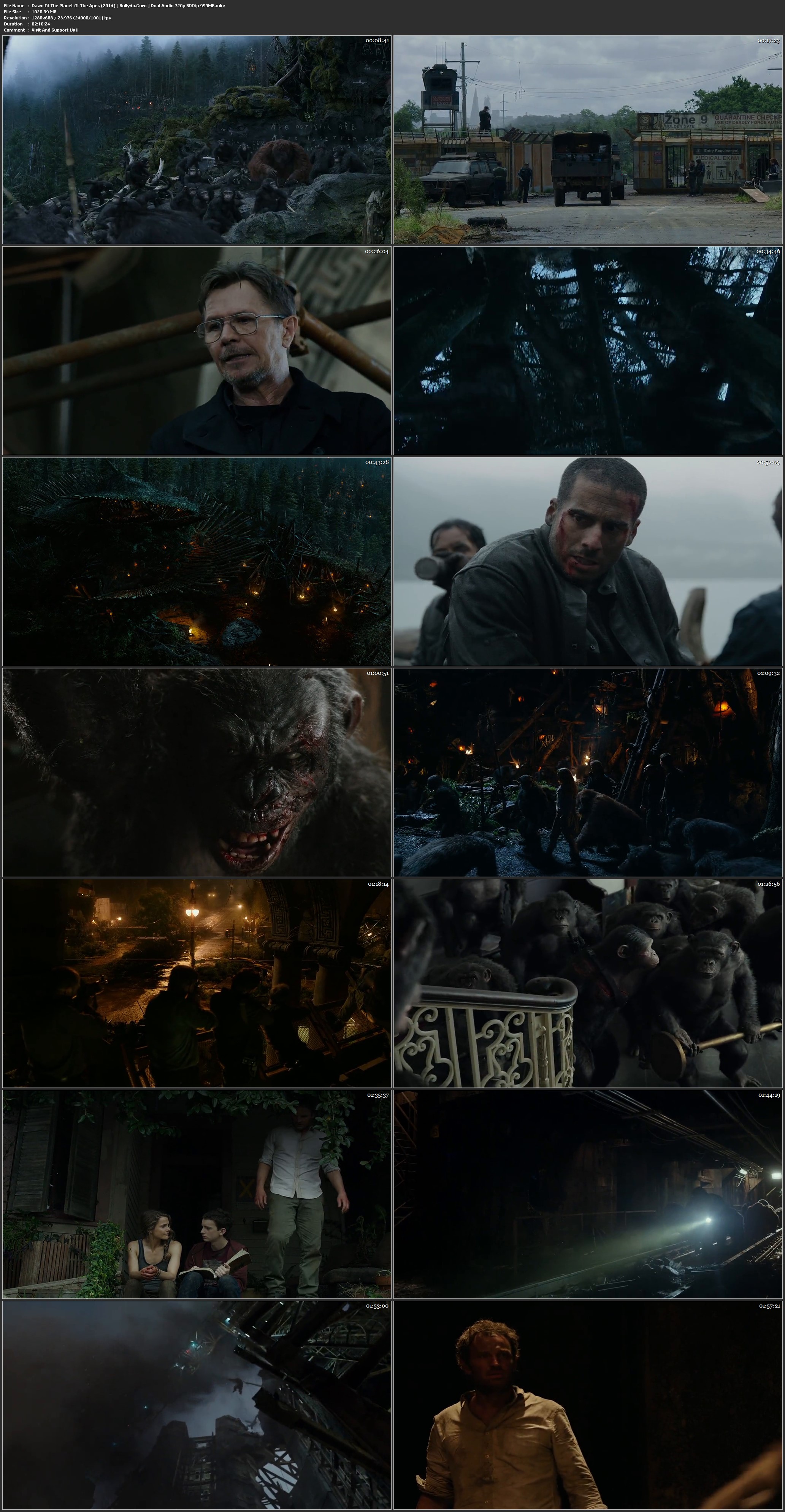 Dawn Of The Planet Of The Apes 2014 BRRip 400MB Hindi Dual Audio 480p Download