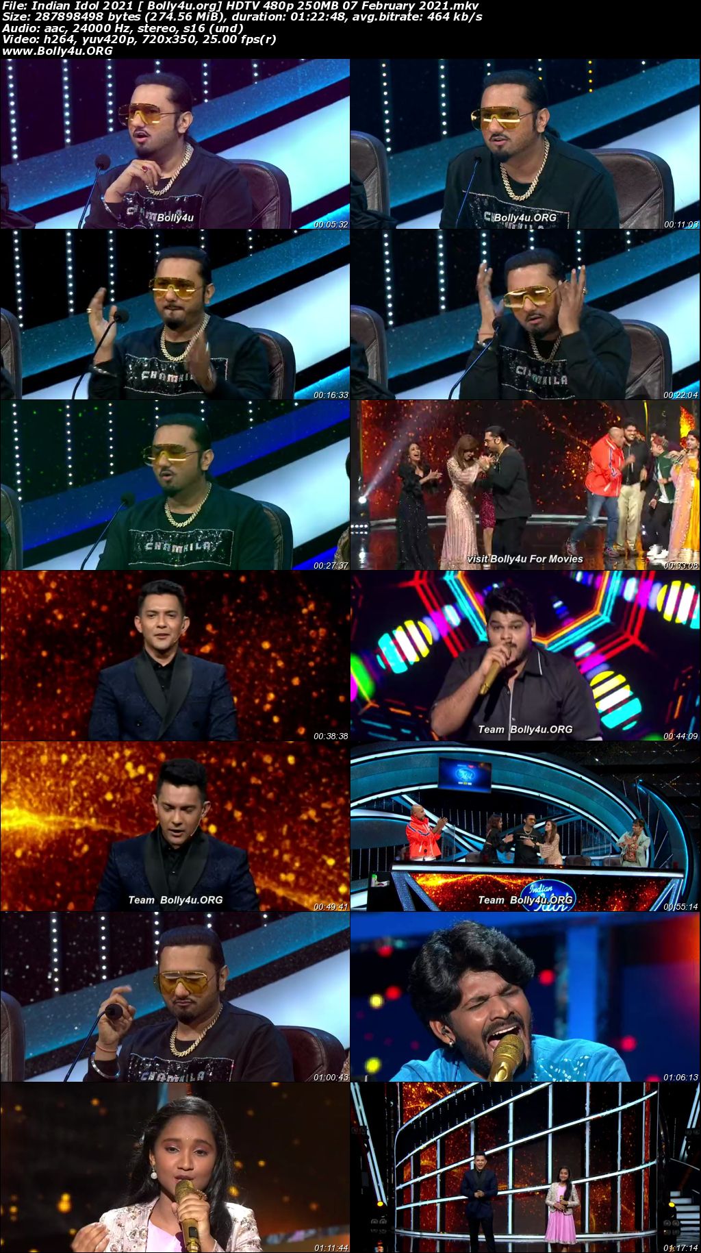 Indian Idol 2021 HDTV 480p 250MB 07 February 2021