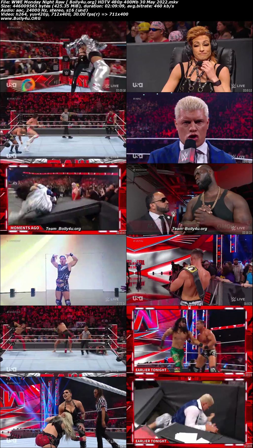 WWE Monday Night Raw HDTV 480p 400Mb 30 May 2022 Download