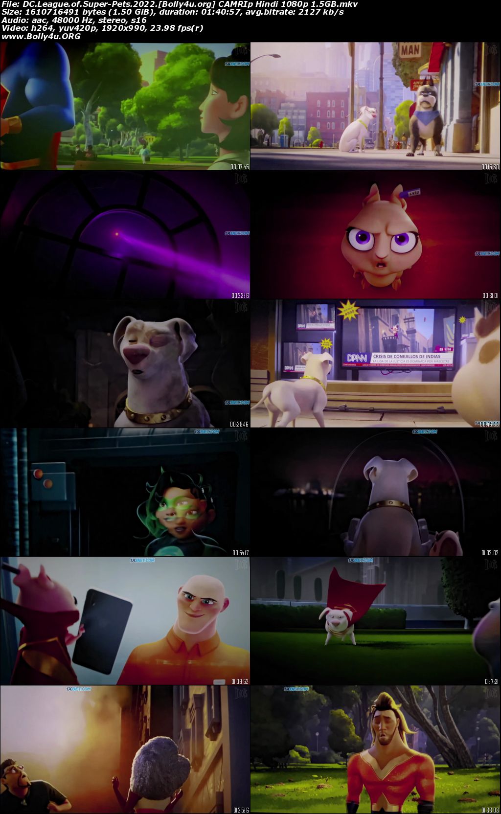 DC League of Super Pets 2022 CAMRip Hindi Dubbed Full Movie Download