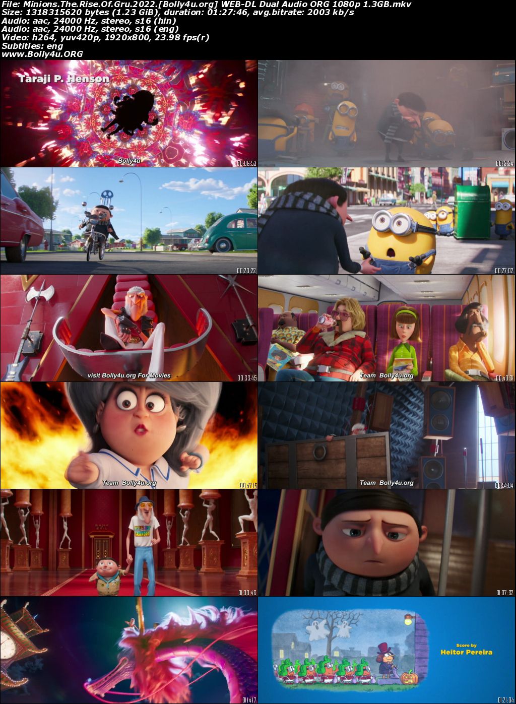 Minions The Rise of Gru 2022 WEB-DL Hindi Dual Audio ORG Full Movie Download 1080p 720p 480p