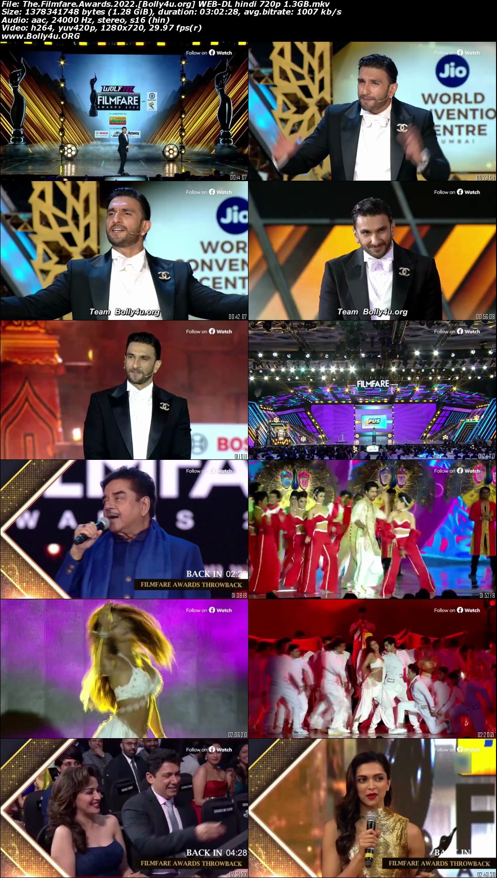 Filmfare Awards 2022 WEB-DL Hindi Main Event Download 720p 480p