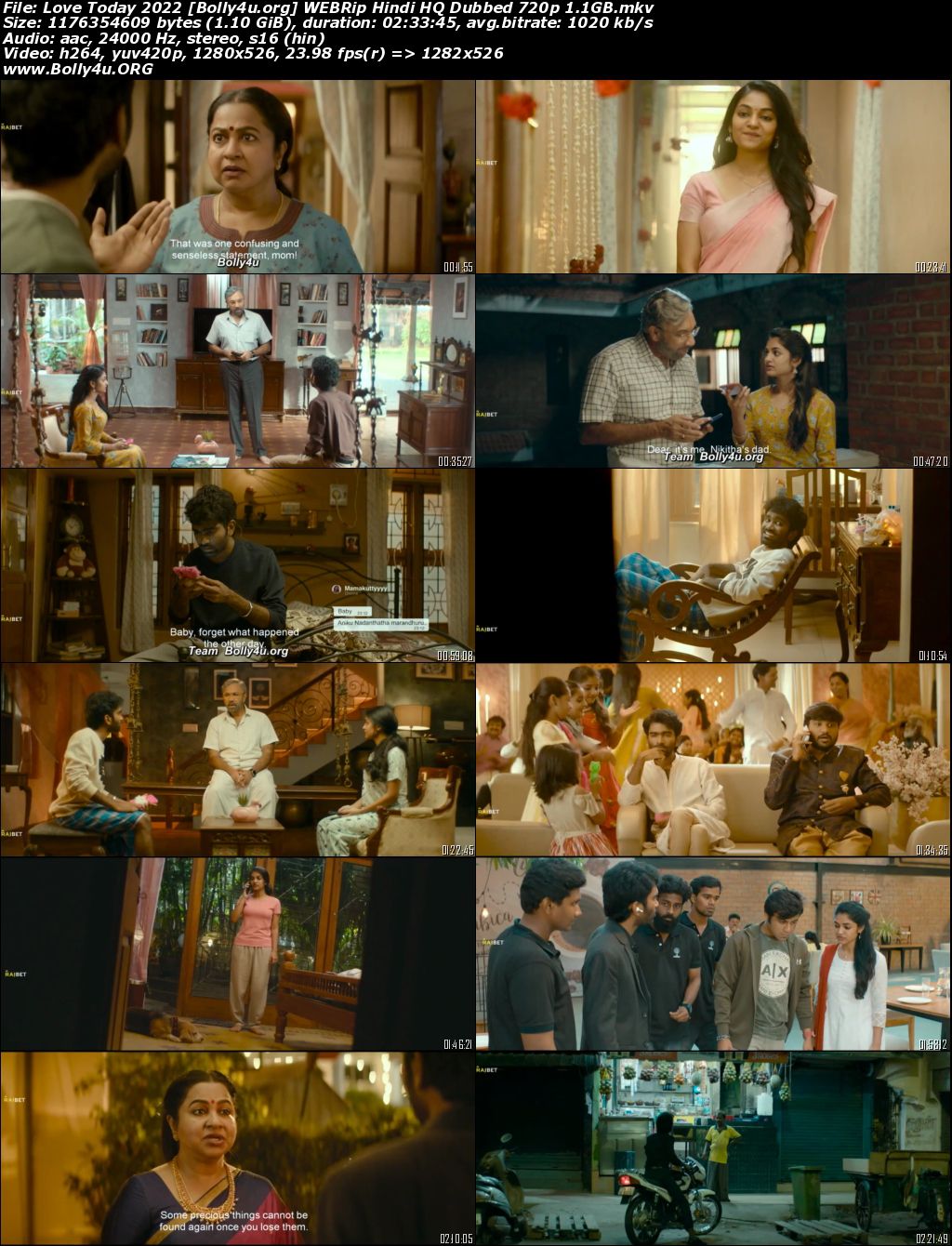Love Today 2022 WEBRip Hindi HQ Dubbed Full Movie Download 1080p 720p 480p