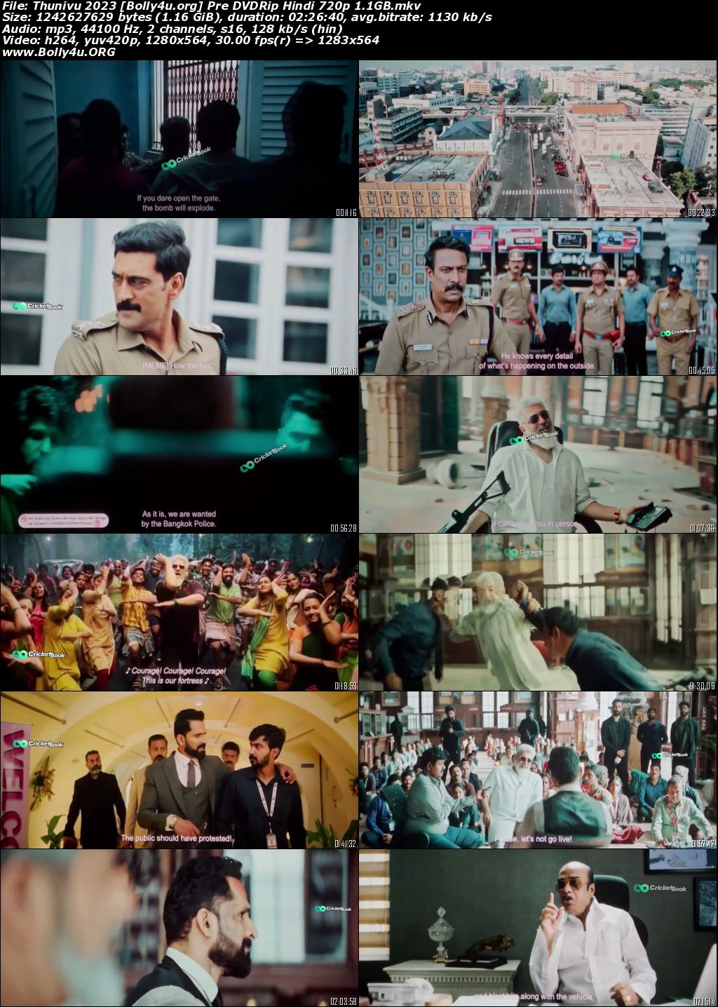 Thunivu 2023 Pre DVDRip Hindi HQ Dubbed Full Movie Download 1080p 720p 480p